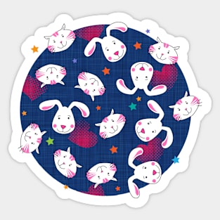 Cats ♥ Dogs - blue-pink Sticker